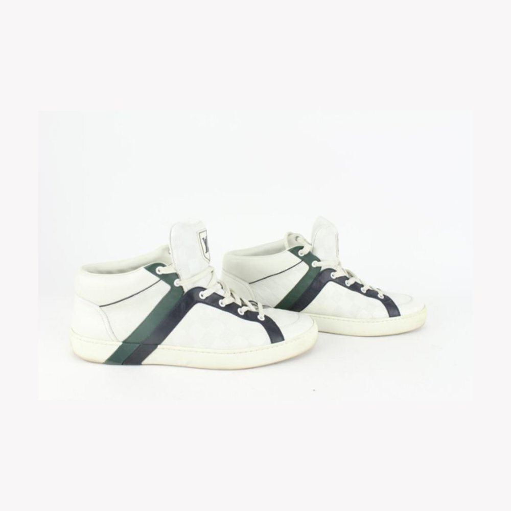 Louis Vuitton Men's 8.5 US Greenx White Damier Infini Leather Sneaker 1117lv8